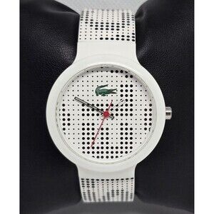 Women's Lacoste Trendy White Black Dots Poly Band Watch LC.46.1.29.2224 12